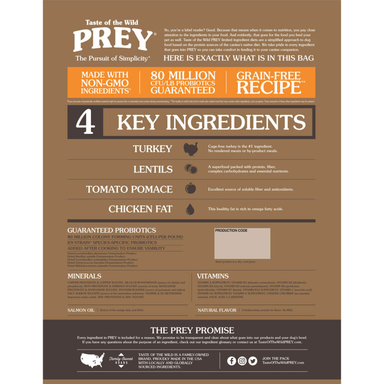 PREY Turkey Limited Ingredient Formula for Dogs 11.4Kg