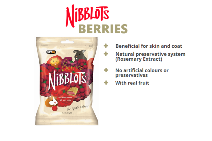 VetiQ Nibblots Berries Small Animal Treats 30g