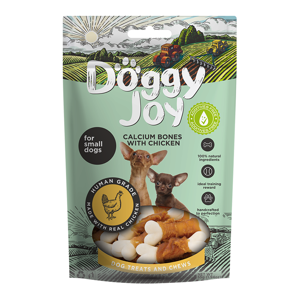 Doggy Joy Calcium Bones With Chicken Dog Treats 55g