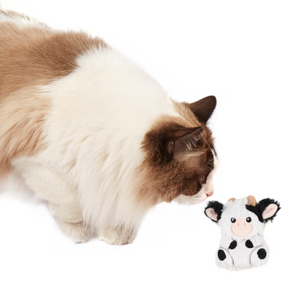 FOFOS Cow Floppy Crinkle Cat Toy