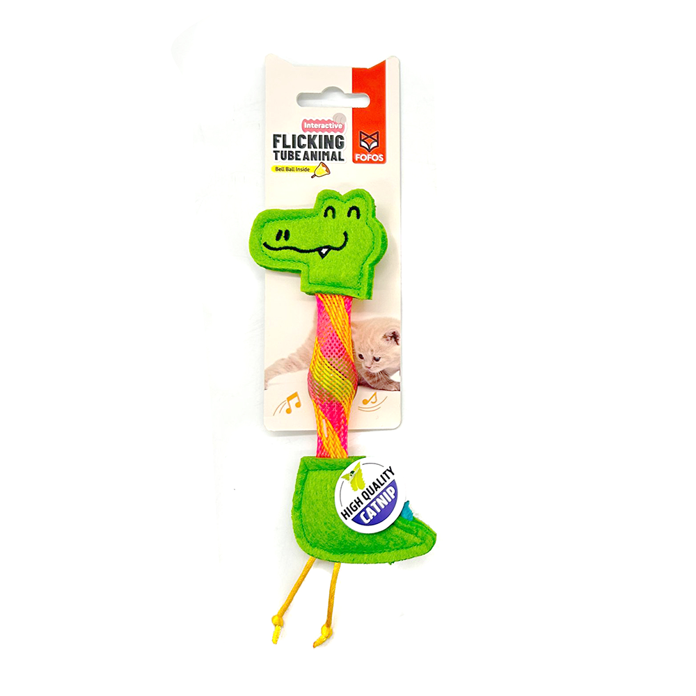 FOFOS Flick Tube Crocodile Cat Toy