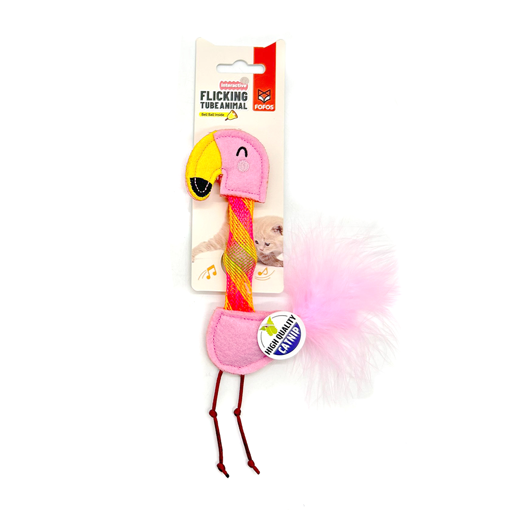 FOFOS Flick Tube Flamingo Cat Toy