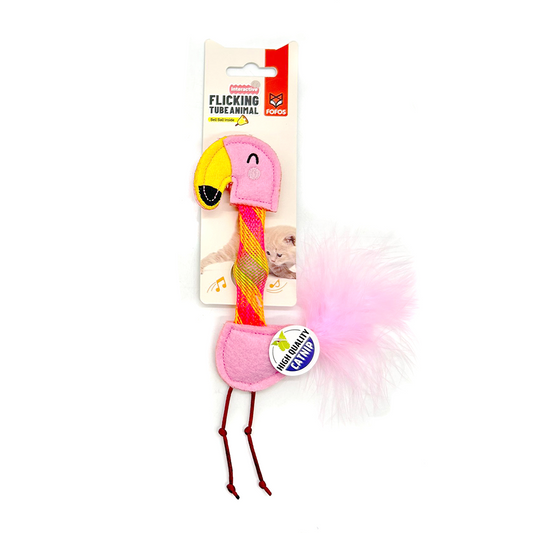 FOFOS Flick Tube Flamingo Cat Toy