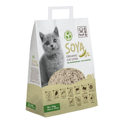 M-PETS Soya Organic Cat Litter Green Tea Scented 10 L – 100% Biodegradable