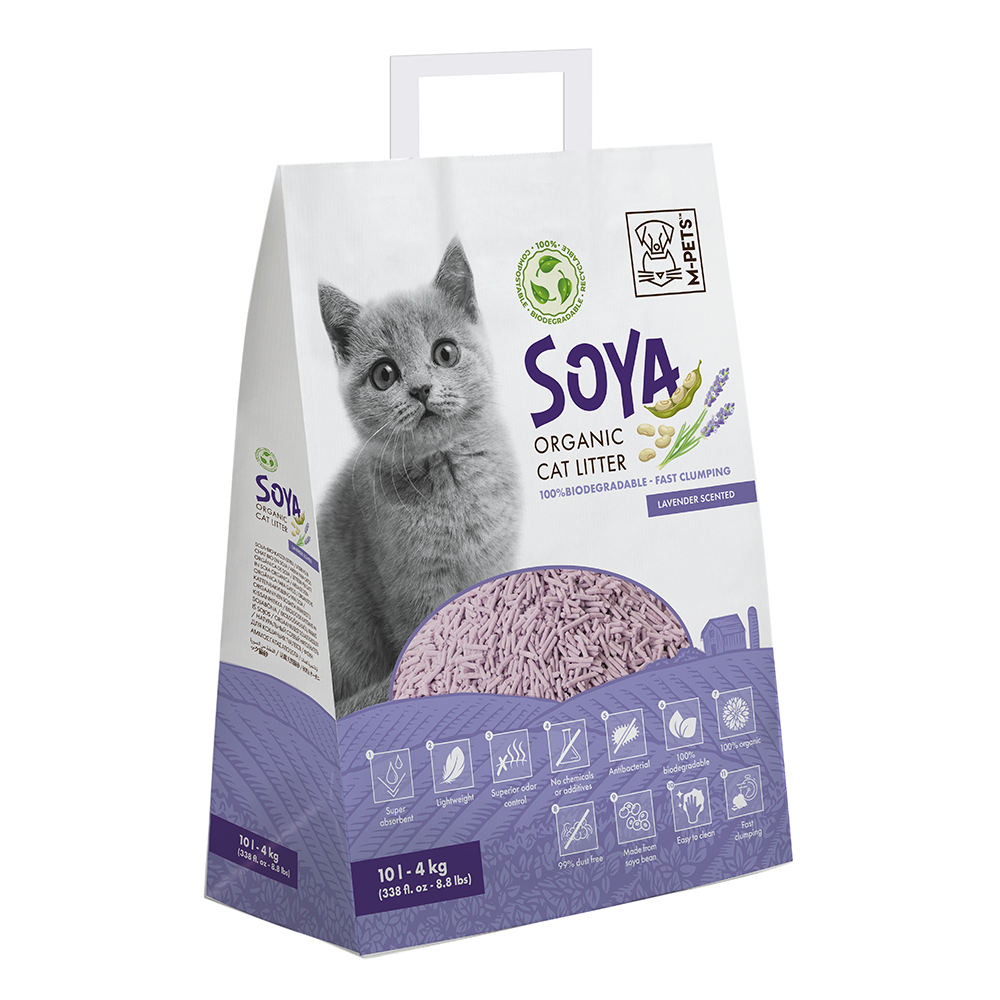 M-PETS Soya Organic Cat Litter Green Tea Scented 10 L – 100% Biodegradable