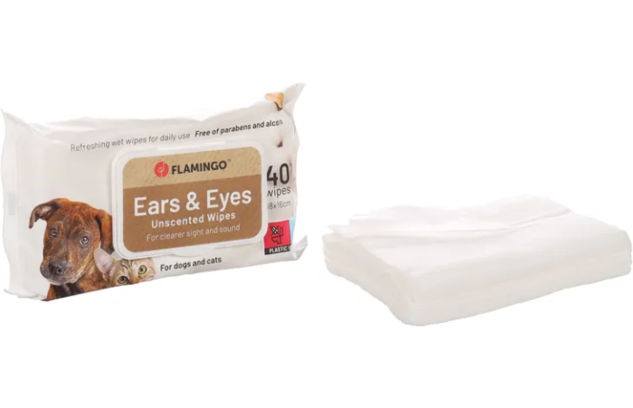 Flamingo Reini Ears & Eyes Unscented Cat & Dog Pet Wipes 40pcs