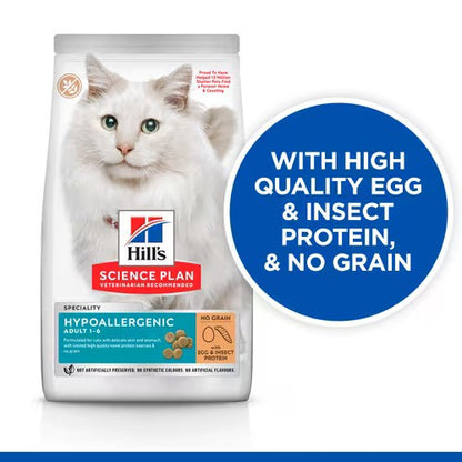 Hill’s Science Plan Hypoallergenic Adult Cat Food No Grain Egg & Insect Protein (1.5kg)