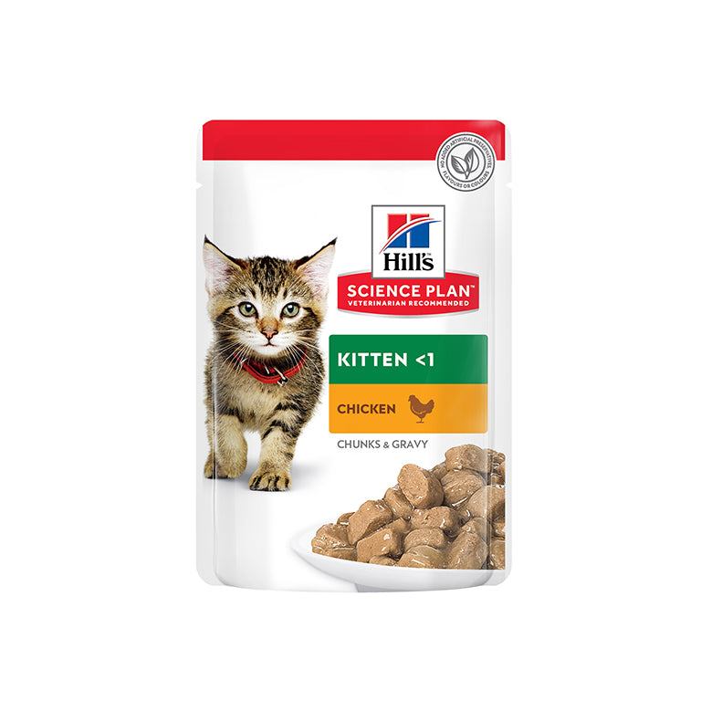 Hill’s Science Plan Tender Chunks In Gravy Kitten Chicken Wet Pouches (12x85g)