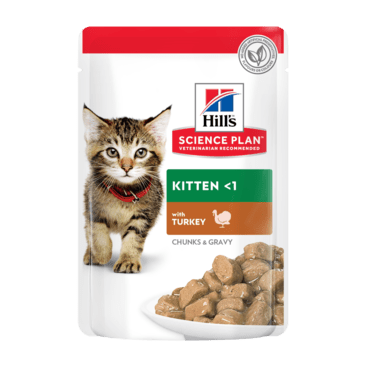 Hill’s Science Plan Tender Chunks In Gravy Kitten Turkey Pouches (12x85g)