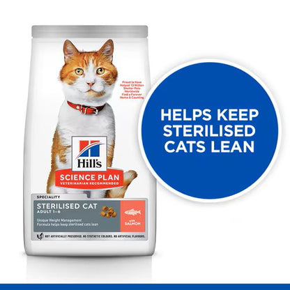 Hill’s Science Plan Sterilised Cat Adult Cat Food With Salmon (1.5kg)