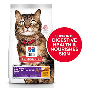 Hill’s Science Plan Sensitive Stomach & Skin Adult Cat Food With Chicken