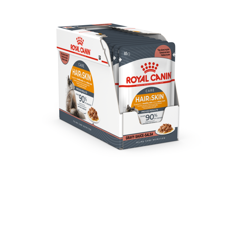 Royal Canin Feline Care Nutrition Hair & Skin Gravy (INTENSE BEAUTY) (WET FOOD - Pouches) 12x85g