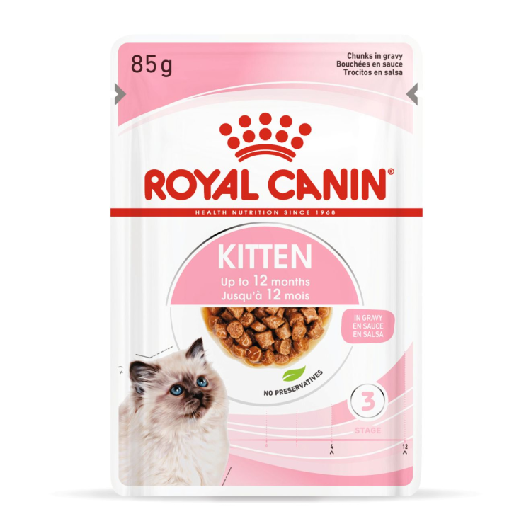 Royal Canin Feline Health Nutrition Kitten Gravy (WET FOOD - Pouches)12 x 85g