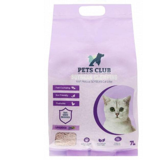 Pets Club Soya Bean Clumping Cat Litter-Lavender-7L