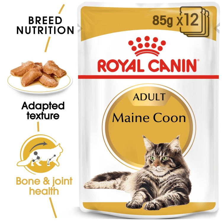 Royal Canin Feline Breed Nutrition Maine Coon (WET FOOD - Pouches)12 x 85g