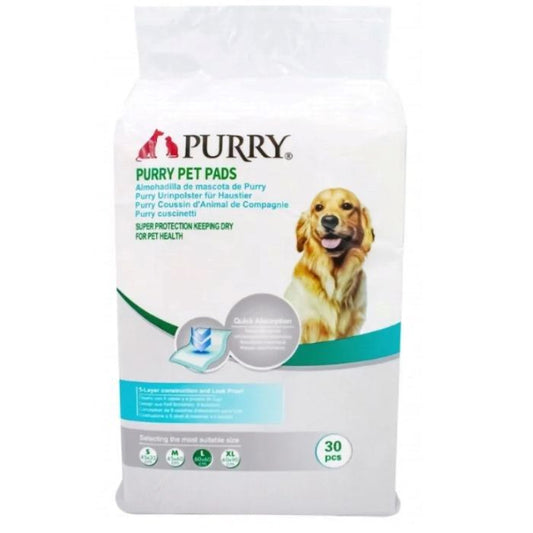 Purry Pet Training Pads Quick Absorbent , Leak Proof And 5 Layer With Floor Sticker 60x60Cm-30Pcs