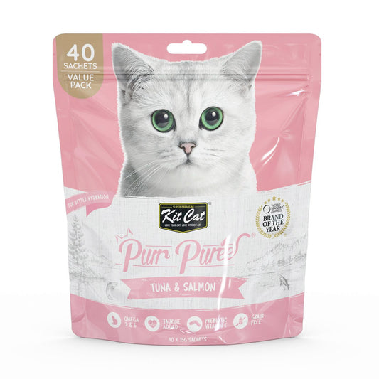 Kit Cat Purr Puree Tuna & Salmon (40 Sachets Value Pack)15g x 40 sachets